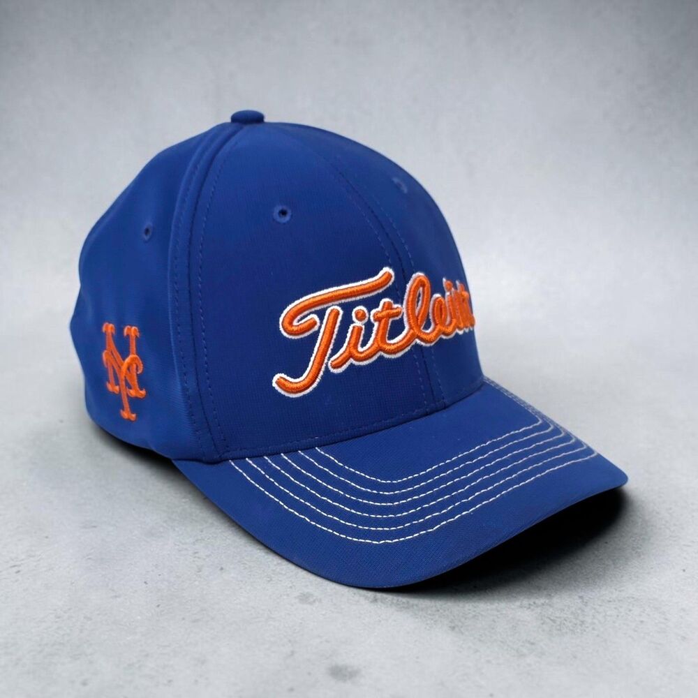 Titleist Golf Hat Embroidered Baseball Cap Hat Blue Orange NY Mets Size M-L